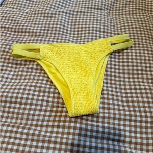 Abercrombie & Fitch Yellow Textured Bikini Bottom Summer
